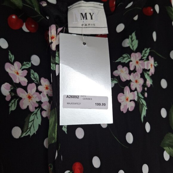 Brand New Made in France Vintage Elegant Long Black Floral Skirt - Picture 7 of 7